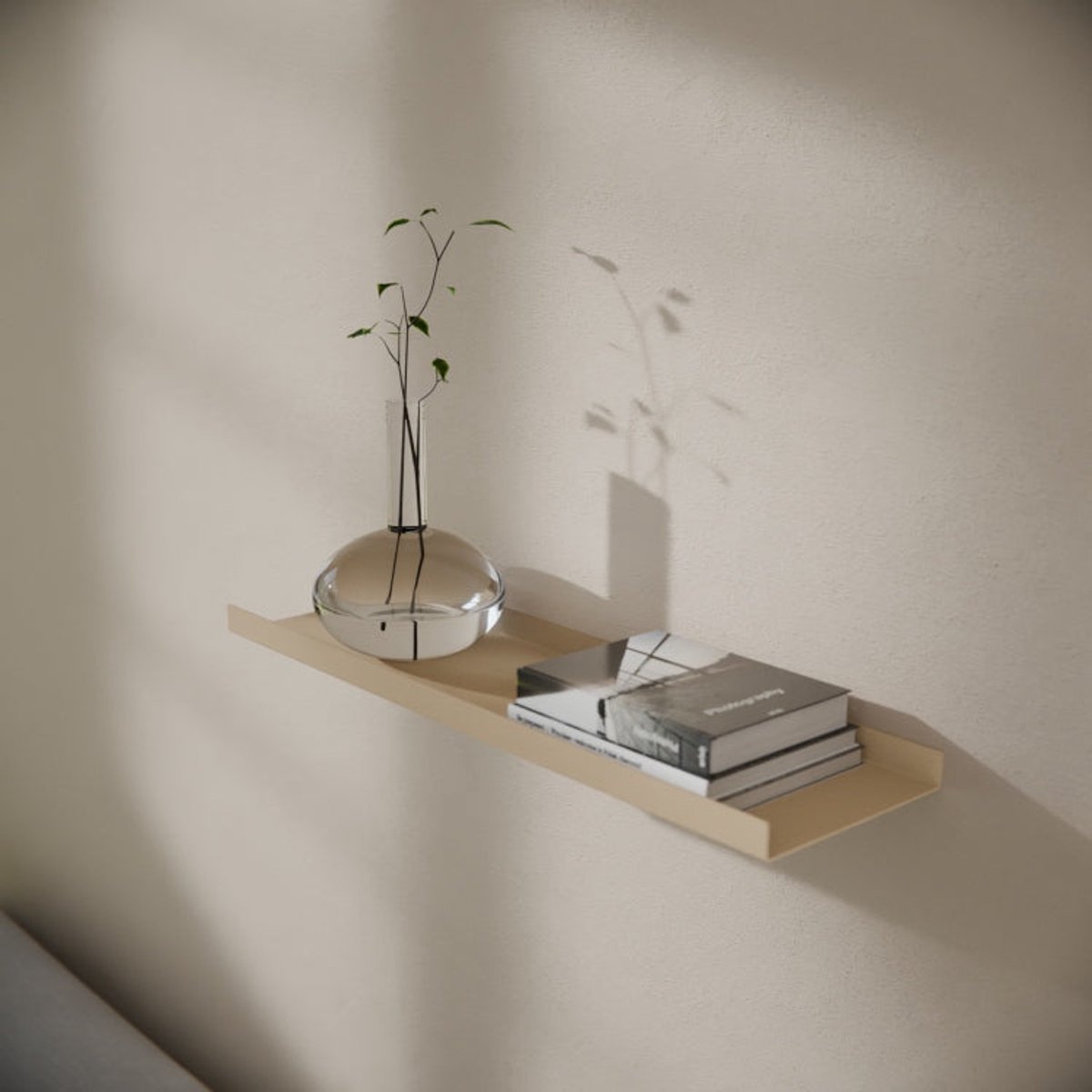 Metalen Wandplank Edge Grijsbeige 60 cm - Kunst van Staal