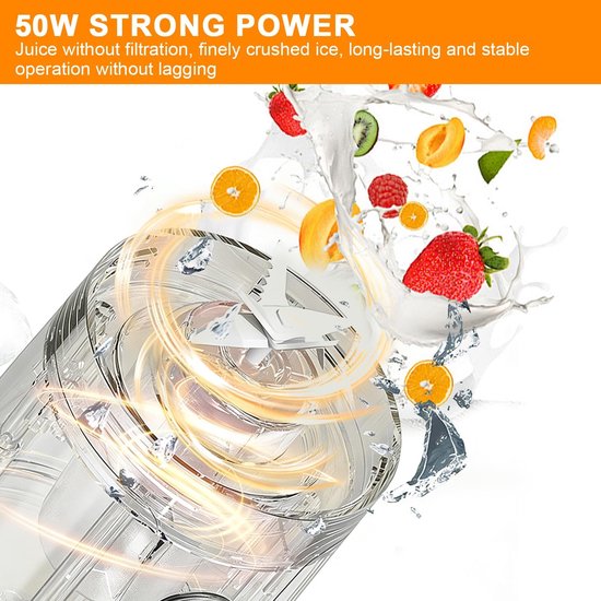 Mini Blender - Persoonlijke Blender - Smoothies Maken - Compact Ontwerp - 250 ml - Wit van MINI — afbeelding 3