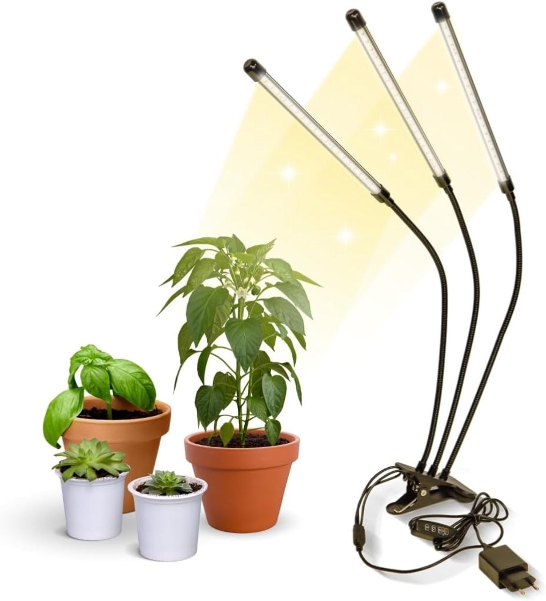 Plantenlamp LED - Groeilamp Full Spectrum - Binnen Planten - 3 Modi 10 Helderheid - 33.5 cm - Zwart