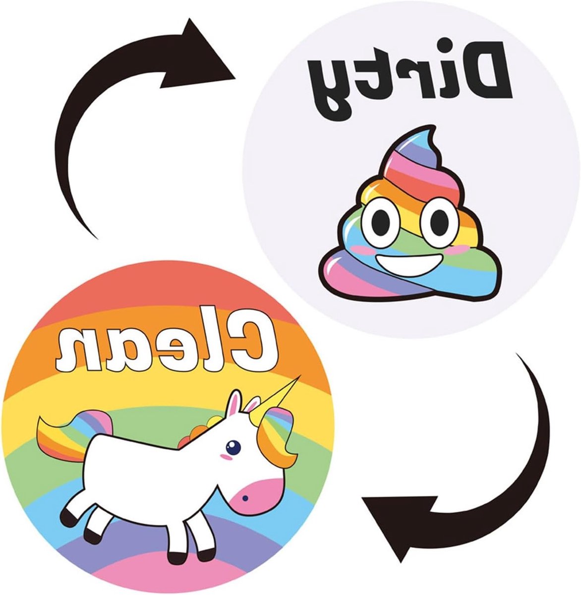 Magnetisch Schoon-Vies Bord voor Vaatwasser, Grappig Ontwerp voor Keukenorganisatie en Opslag, Omkeerbaar en Krachtig