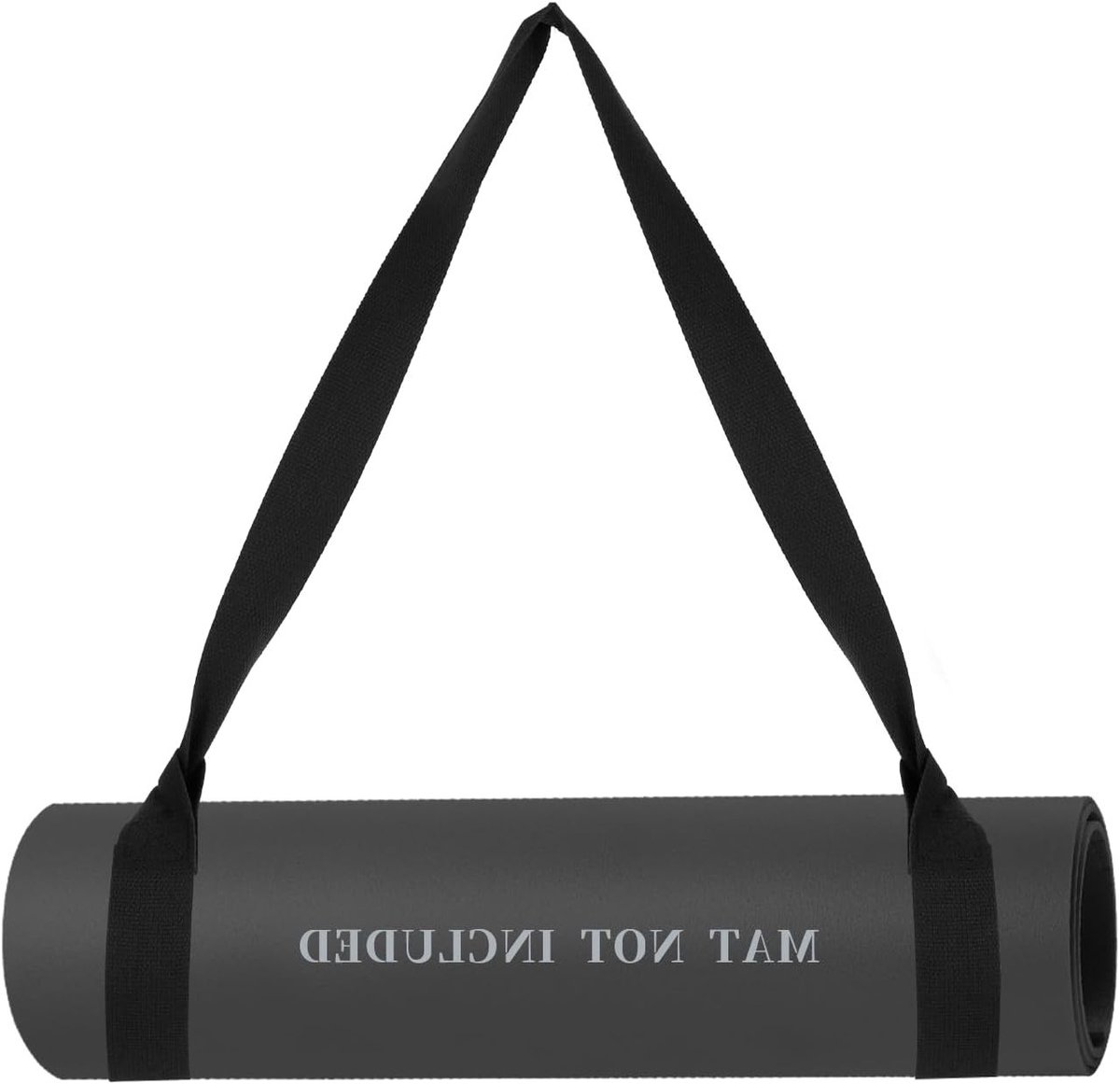 Verstelbare Yoga Mat met Draagriem voor Pilates, Stretching en Fitness - Zwart, 152 x 4 cm, Antislip en Duurzaam