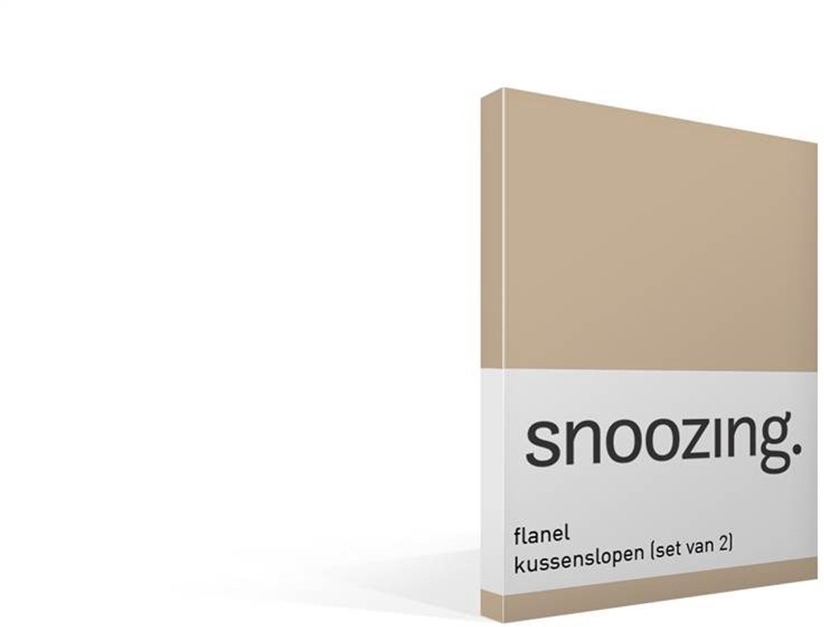 Snoozing - Flanel - Kussenslopen - Set van 2 - 60x70 cm - Camel