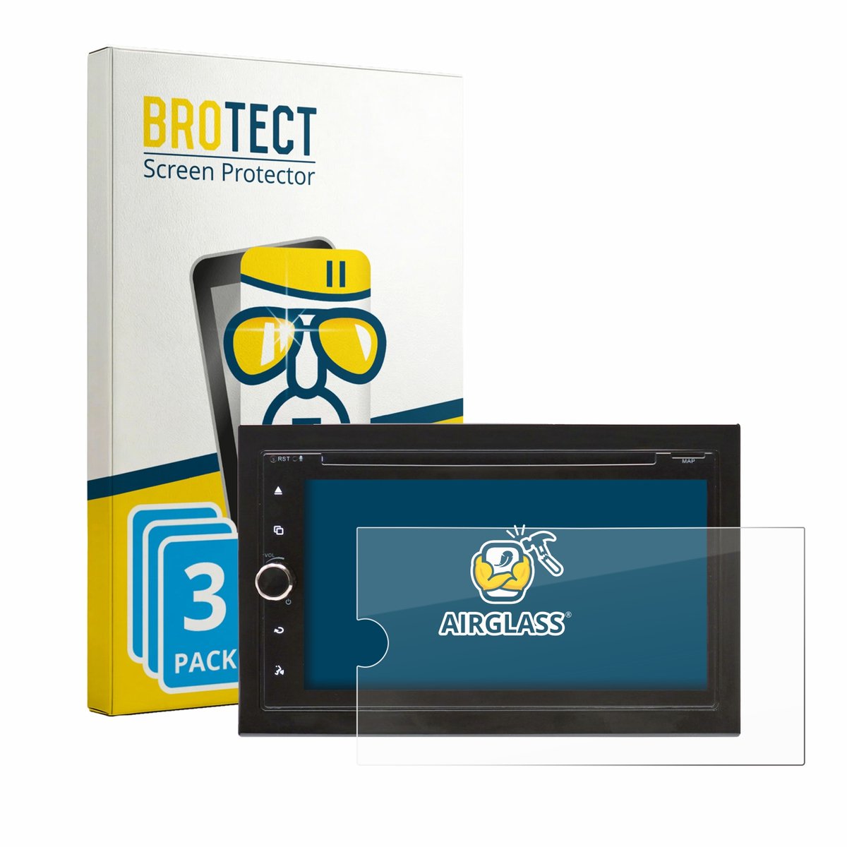 Screenprotector 3 Stuks voor Blaupunkt Vienna 700 DAB Beschermglas transparant