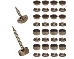 Decoratieve Spiegelschroeven met Caps - 16 Stuks Messing Schroeven van 9 mm en 12 mm voor Houtbewerking en Interieurdecoratie