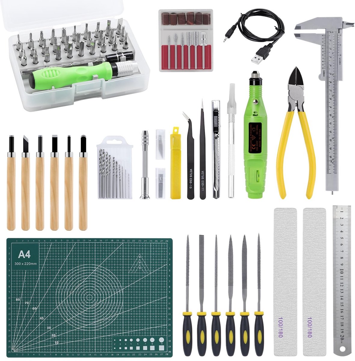 aladdien - Modelbouwgereedschap - 109 delige set - Onmisbare tools voor knutselaars - Compact en lichtgewicht - Perfect voor Gundam modellen - Ideaa..
