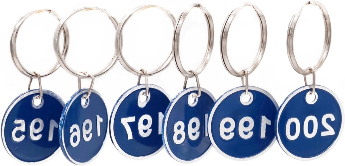 Duurzame en Waterdichte Aluminium Nummerlabels met Sleutelhangers voor Sleutels, Tassen en Bagage
