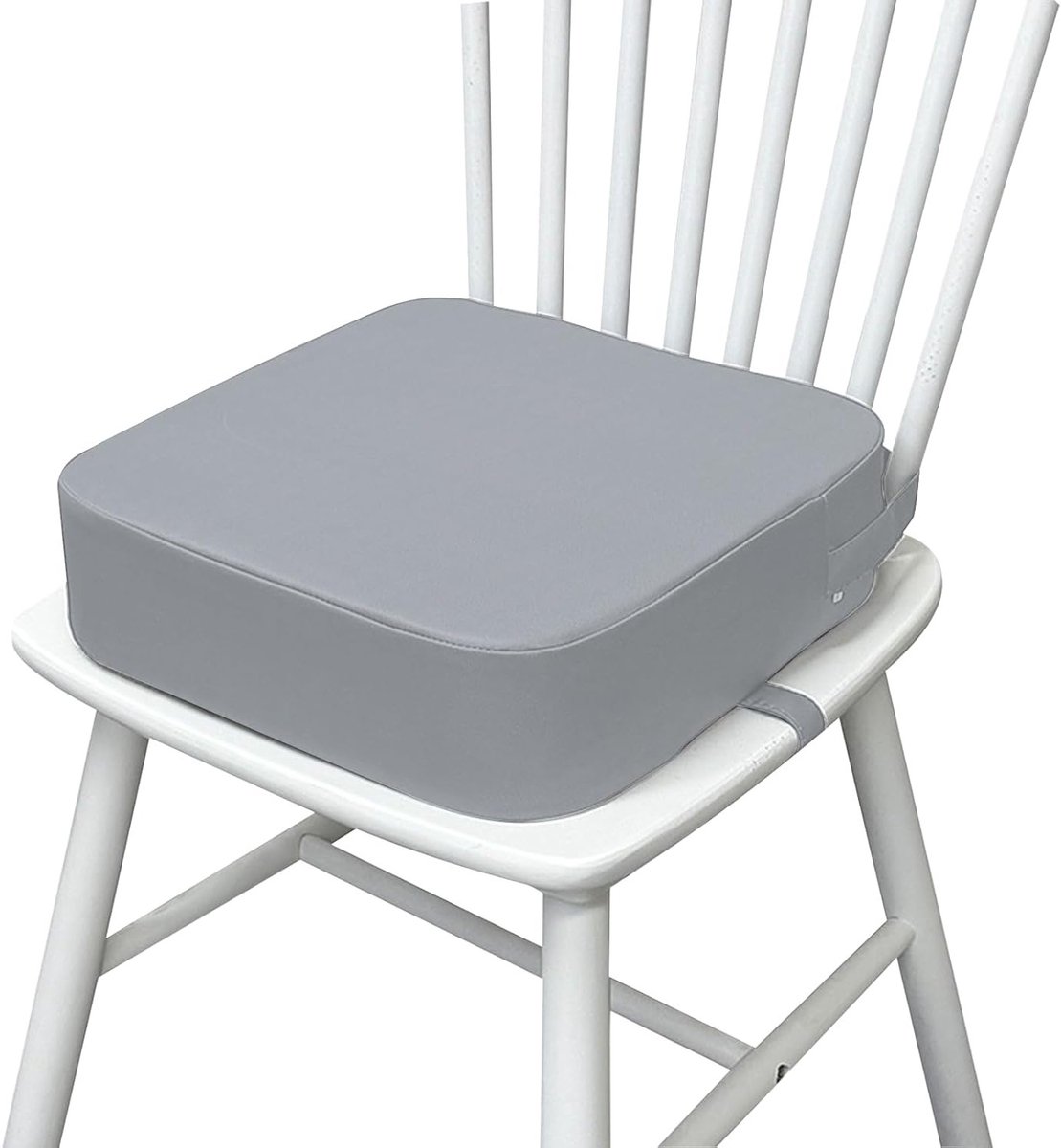 Dismountable en draagbare kinderstoelverhoger van PU-leer met veiligheidsgordel voor aan de eettafel (Donkergrijs)