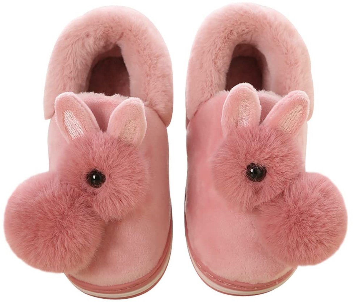 aladdien - Slippers - Dikke Pluche - Warm en Comfortabel - Rood - Schattig Konijn - Perfect voor Thuis - Meisjes en Vrouwen