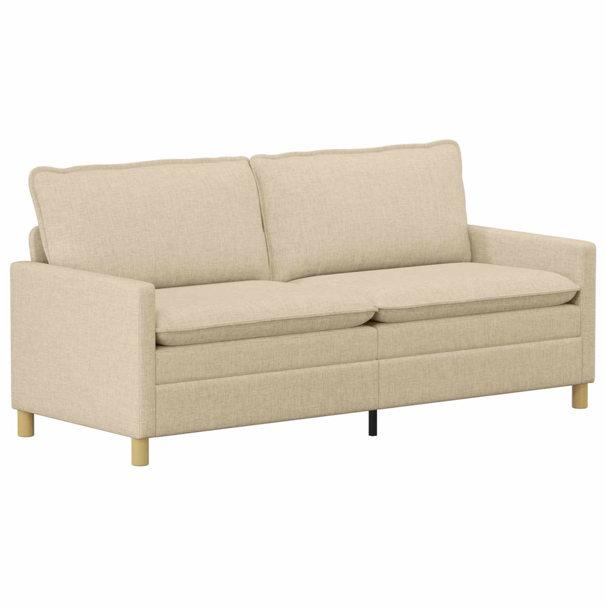 vidaXL Bank - 3-zits - Crèmekleurig - 196 - x - 81 - x - 87,5 - cm - Stof