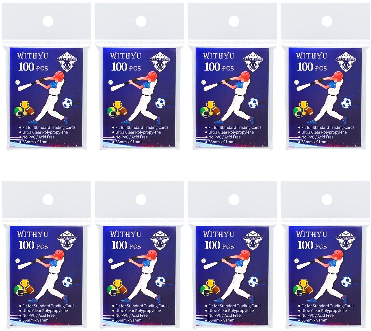 MTTProducts - Trading Card Sleeves - Kaartbescherming - Ultra-Doorzichtig - 800 Stuks - Perfect voor Spelkaarten - Mini Foto's en Sportkaarten