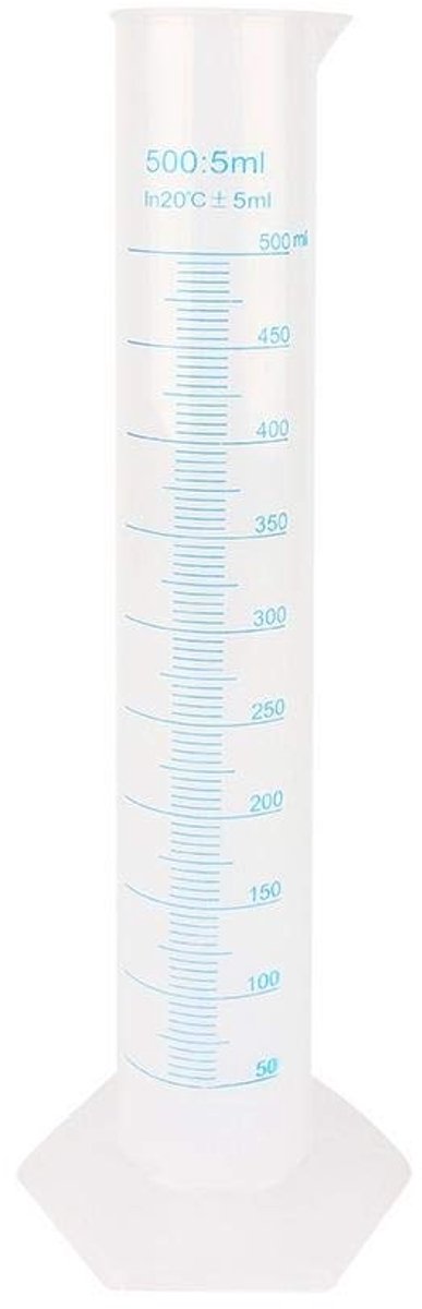 Store_8 - Cilinder met schaalverdeling - Meetinstrument kunststof - Professionele meetcilinder 500 ml - Transparant - Laboratoriumgereedschap - Ges...