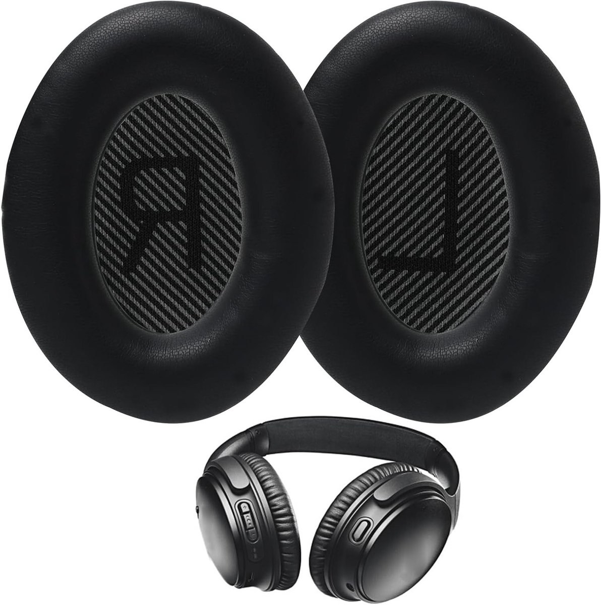 Hoogwaardige Vervangende Oorkussens voor QC35, QC15, QC25, QC2, Ae2, Ae2i, Ae2w, SoundTrue en SoundLink Hoofdtelefoons, Gemaakt van Echte Leren en Geheugenfoam voor Optimaal Comfort