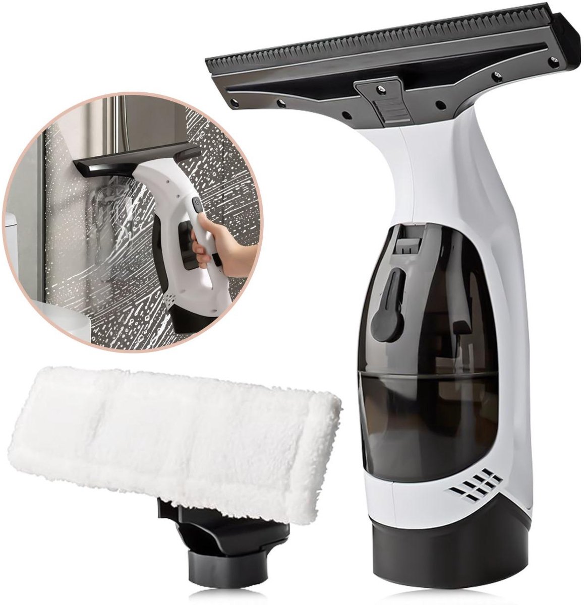 Velaré® Elektrische Raamwisser – Snoerloze Glazenwasser met Zuigfunctie – Oplaadbare Ruitenreiniger voor Ramen, Douche en Auto