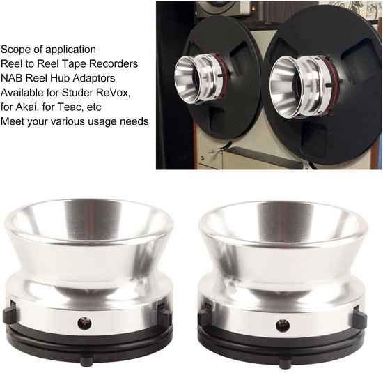 aladdien - NAB-naafadapters - 10in Reel to Reel Tape Opener - Hoogwaardige Aluminium Legering - Zilver - Onderdeel voor Studer en Akai - Geschikt vo.. van Aladdien — afbeelding 5