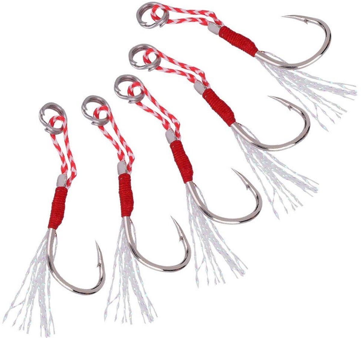 aladdien - Heavy Duty Vissen Prikkeldraad Haken - Grote Zee Vishaken - Perfect voor Tonijnvissen - 5 Stuks - Sterk en Duurzaam - Voor Visgerei Acces..
