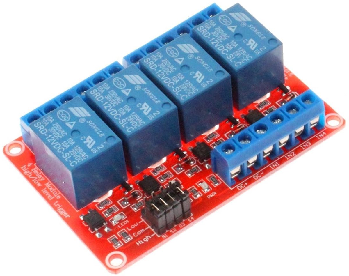 aladdien - 4-kanaals relaismodule - Raspberry Pi en Arduino - Betrouwbare prestaties - 12V - Optische koppeling - Ideaal voor elektronica projecten