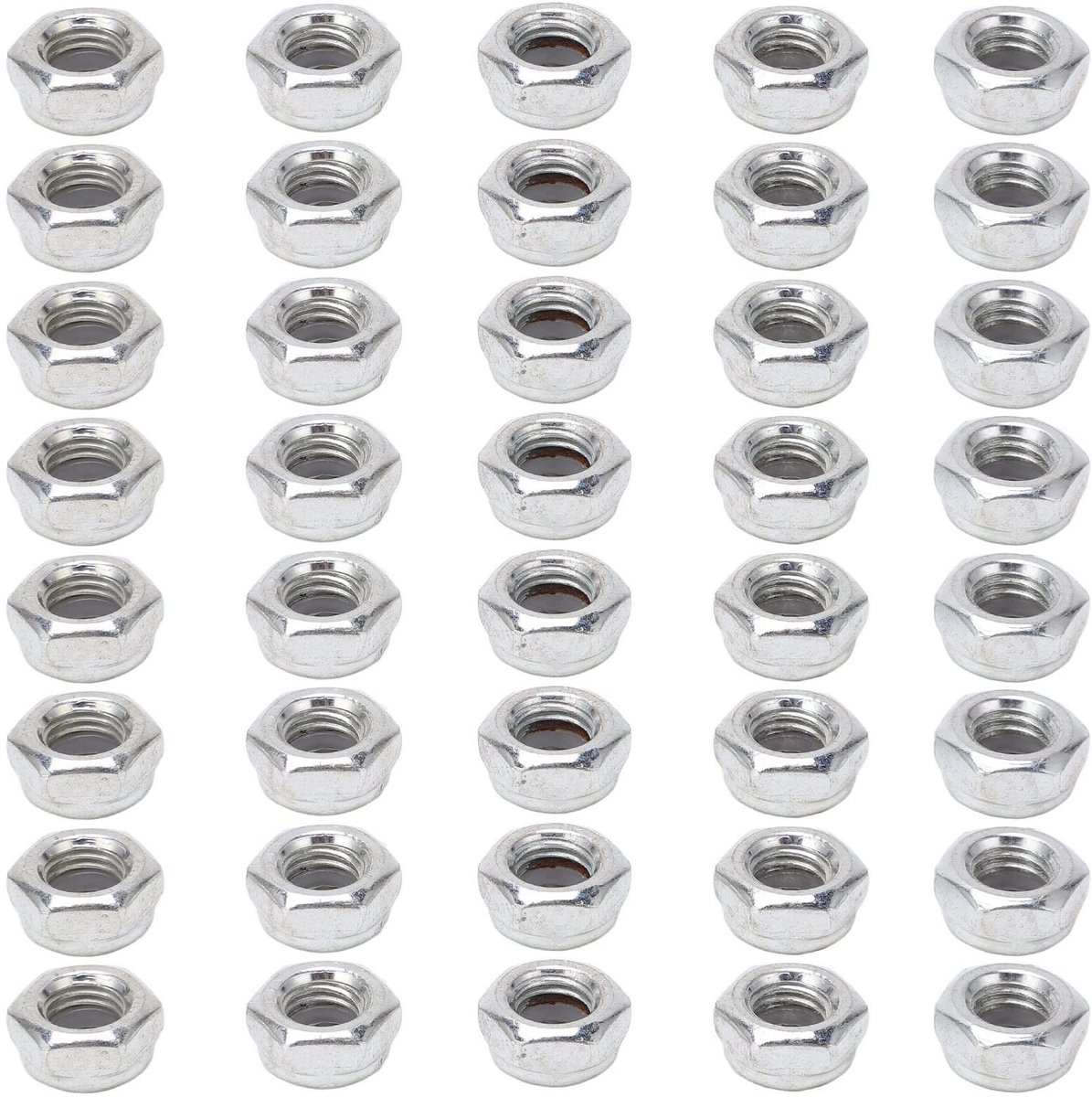 aladdien - Asmoeren Skateboard - Skateboard Trucks - Vervangingsmoeren - Zilver - Skateboard Hardware Kit - 40 Stuks - Geschikt voor Skateboard - Ko..