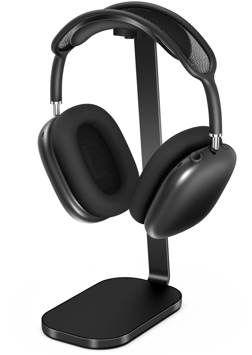 Store_8 - Hoofdtelefoonstandaard - Zware headsethouder - Bureauaccessoires voor gaming - Zwart - Aluminium en siliconen - Geschikt voor over-ear he...