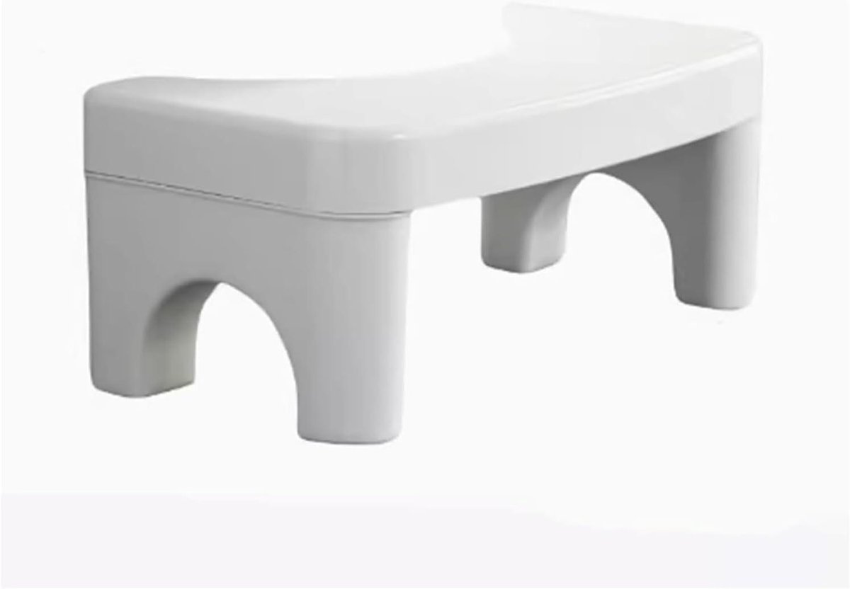 Voetenbankje - Toiletkruk - Comfortabele stoelgang - Antislip oppervlak - 39.5 cm - Wit