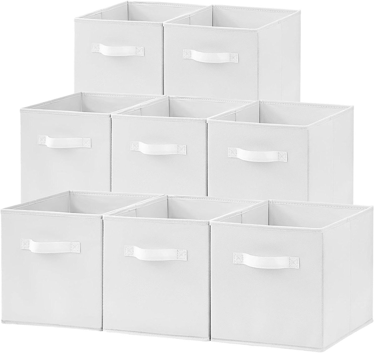 Opvouwbare Opbergdozen - Opbergmanden - Ruimte Besparen - Set van 8 - 26x26x27cm - Wit