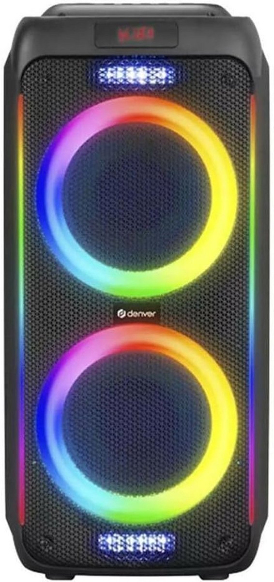 Krachtige Bluetooth Partyspeaker met LED Verlichting en Draadloze Microfoon