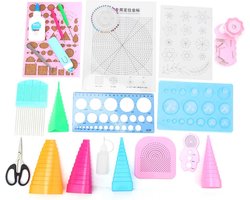 24 stks papier quilling tool set elektrische papier curling pen diy ontwerp tekening handwerk tool compleet materiaal pakket