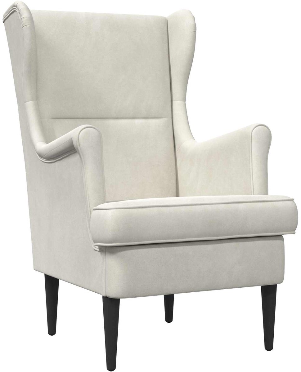 vidaXL Fauteuil - Crèmekleurig - Fluweel