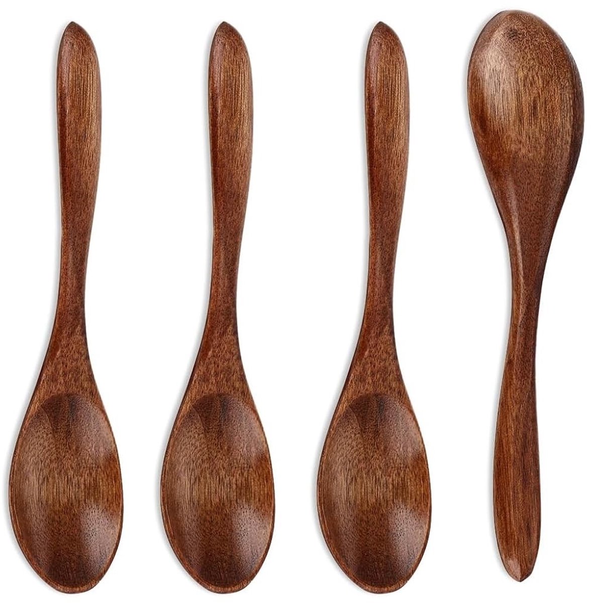 ONF3 - Houten lepel - Handgemaakt - Natuurlijk nanmu-hout - Bruin - Keukenaccessoire - Geschikt voor koken en roeren - Klein formaat
