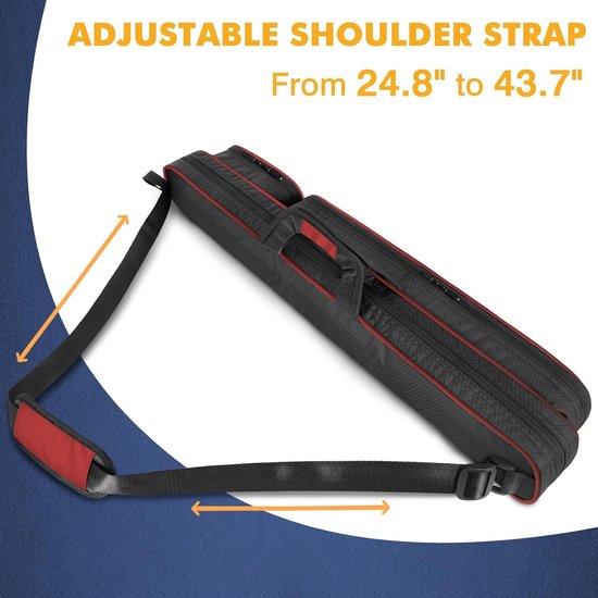 Keu Tas - Biljart Keu - Biljart Spelen - Waterdicht Polyester - 2 Keuen - Rood Zwart — afbeelding 3