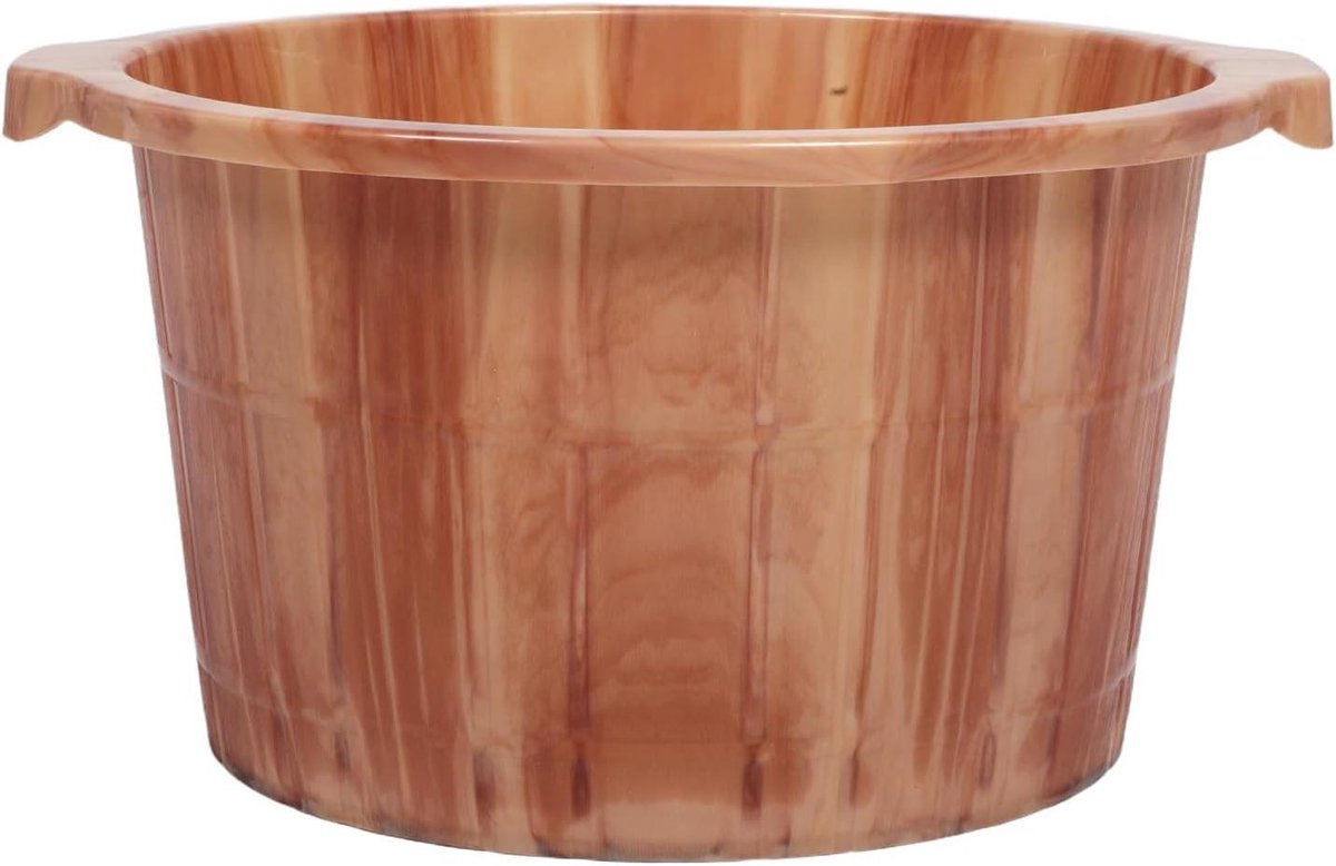 Houten voetenbad - Pedicure emmer - Ontspannend voetenbad - Ingebouwde acupressuur - 37.8 x 29.7 x 22 cm - Bruin