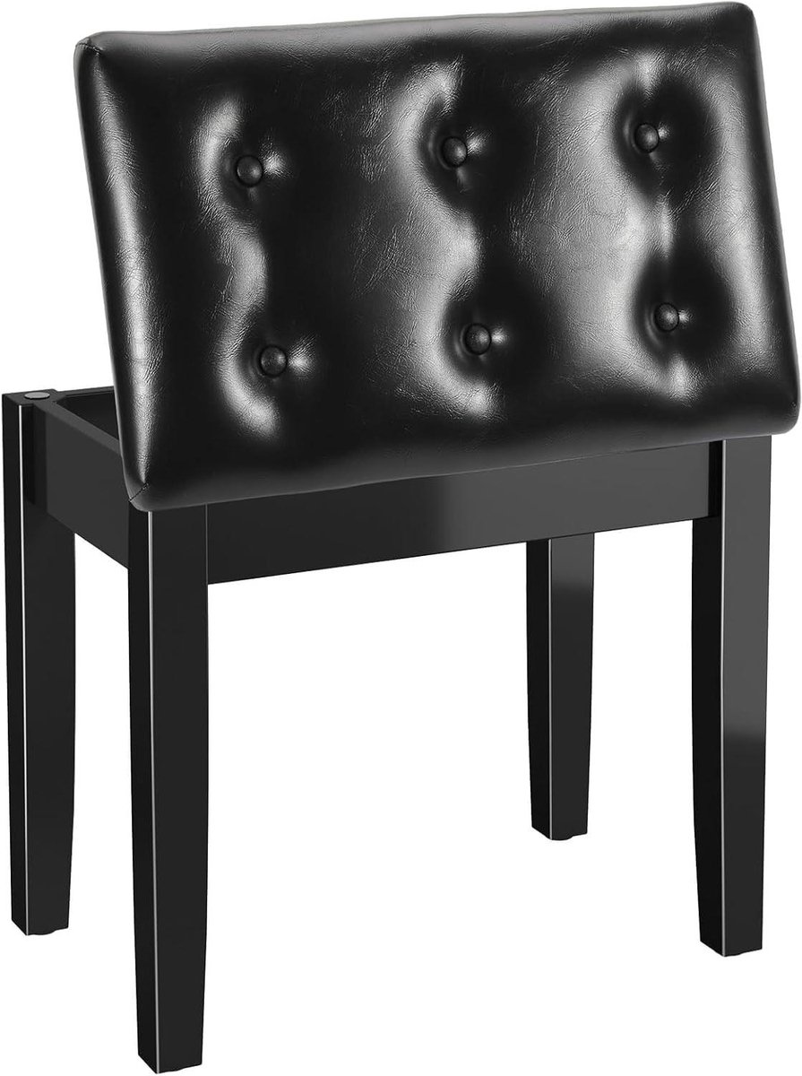Piano Kruk - Muziek Bankje - Muziek Maken - Met Opbergruimte - 55 x 35 x 49 cm - Zwart