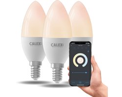 Calex Slimme LED Lamp - Set van 3 stuks - E14 - Wifi LED Kaarslamp - Warm Wit Licht - Werkt met…