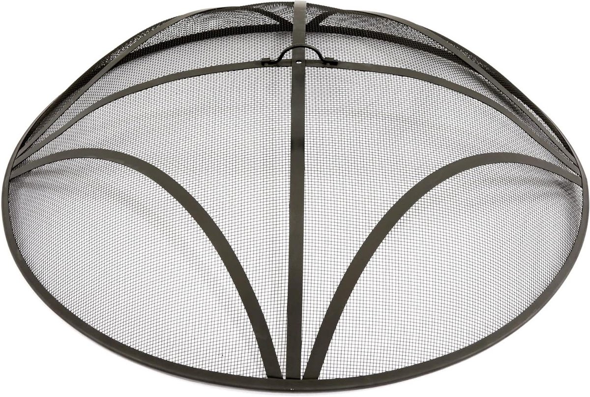 Vuurkorf Scherm - Vonkenvanger Deksel - Veilig Vuur Maken - Versterkte Staalconstructie - 24 Inch Diameter - Zwart