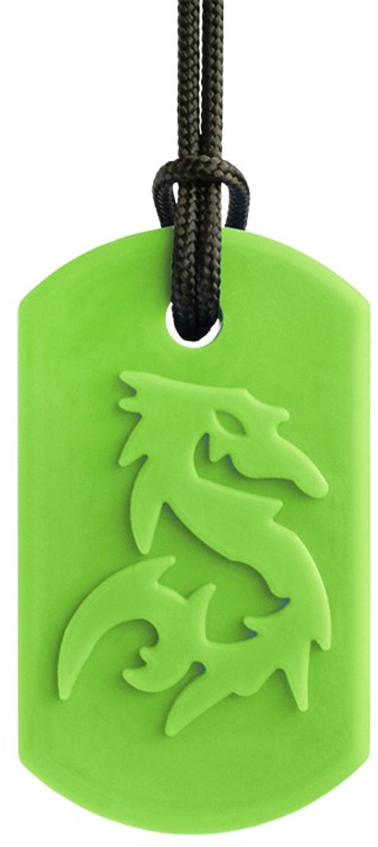 ARK Therapeutic bijtketting kauwsieraad draak limegroen XT medium speelgoed.