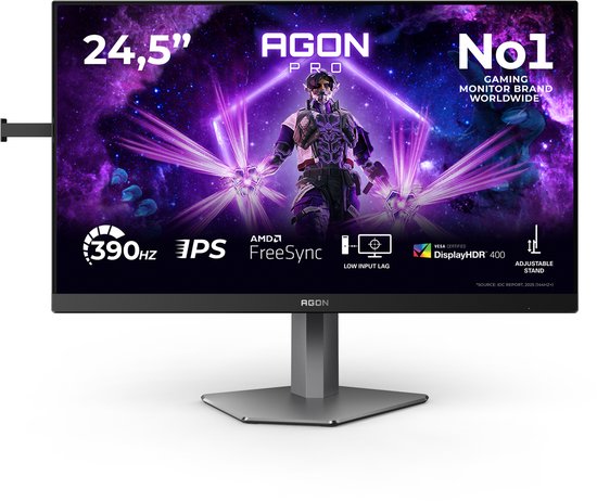 AOC AGON PRO AG256FS 24,5″ Full HD Gaming Monitor 390Hz 1ms Fast IPS Adaptive Sync HDR400 USB-hub