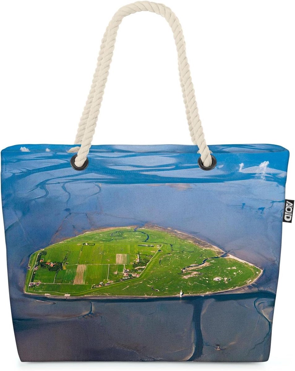 Strandtas Shopper - Grote tas - Dagen aan zee - XXL formaat - 58 cm breed - Meerkleurig
