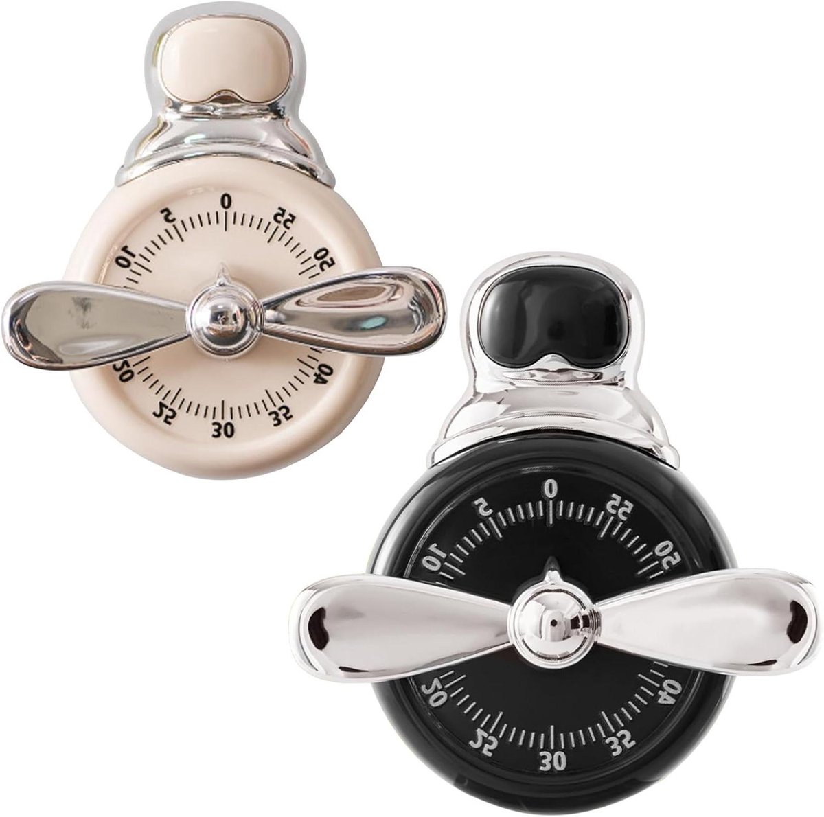Analoge Kookwekker - Magnetische Timer - Bakken en Koken - Luid Alarm - 7 x 11 cm - Beige