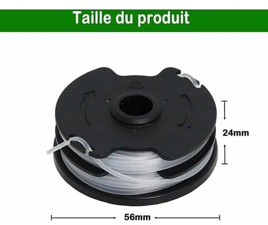 Set van 6 vervangende spoelen geschikt voor de Parkside PRTA 20-Li C3 accubosmaaier - ABS-materiaal - 1,65 mm draad - 8,3 m lengte - IAN351753 van Merkloos	 — afbeelding 4