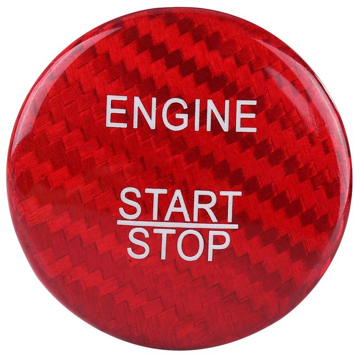 Carbon Engine Start Button Sticker Cover - Rood voor Mercedes Benz