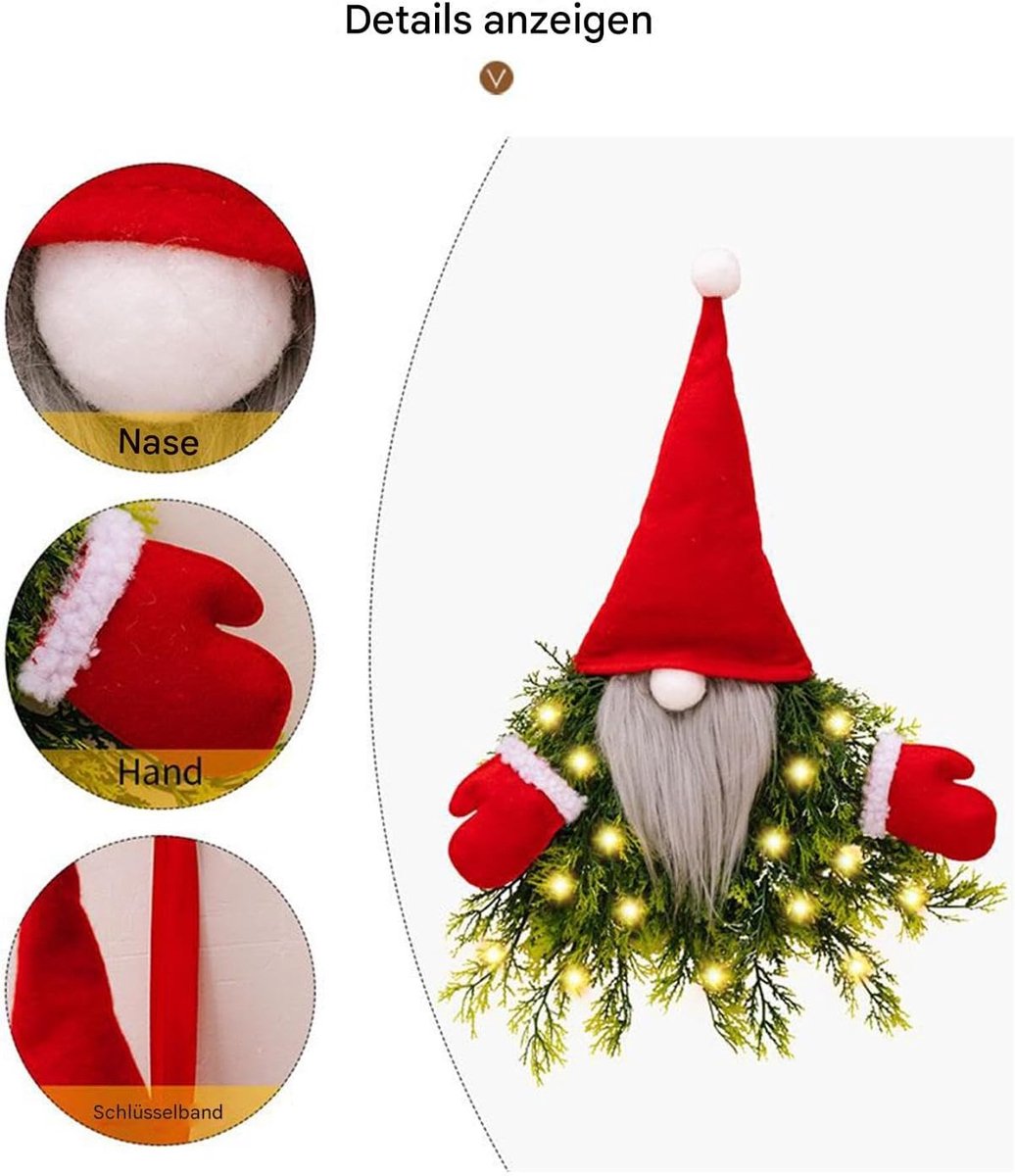 Kerstkrans - Adventskrans LED - Feestelijke Decoratie - Realistische Kunsttakken - 76 x 243 cm - Groen – foto 6