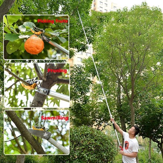 Snoeischaar lange steel - Takkenknipper - Boom snoeien - Lichtgewicht aluminium - 3 meter - Grijs — afbeelding 4