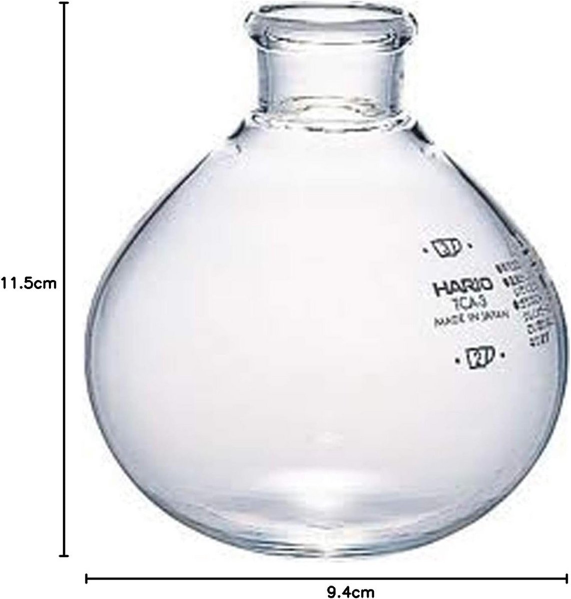 Koffiemolen handmatig glas 10,5 x 15 x 12 cm