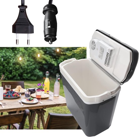 Elektrische koelbox - Mini koelkast - Kamperen en reizen - Koelt en verwarmt - 24 liter - Grijs — afbeelding 5