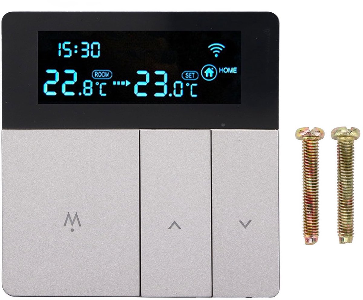 ONF3 - Slimme Thermostaat - Programmeerbare Thermostaat - Modern Design - Grijs - Energiezuinig - Geschikt voor Thuis - HVAC-thermostaten