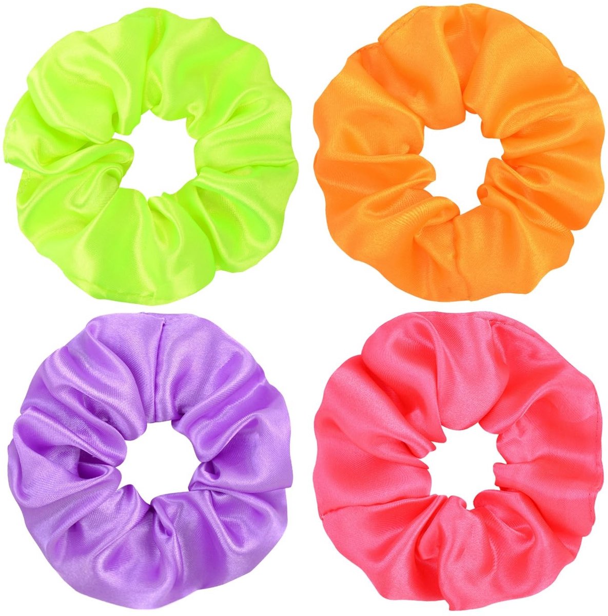 aladdien - haarelastiekjes - elastische haaraccessoires - flexibel en praktisch - oranje rozerood - haaraccessoires - ideaal voor dames - 4 stuks