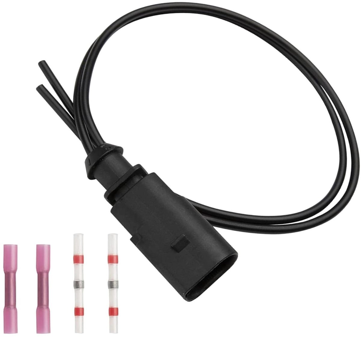 Reparatieset Temperatuursensor - Bedradingsstekker Kit - Auto Onderdelen Reparatie - Hittebestendig ABS Materiaal - 2-Pin - Zwart