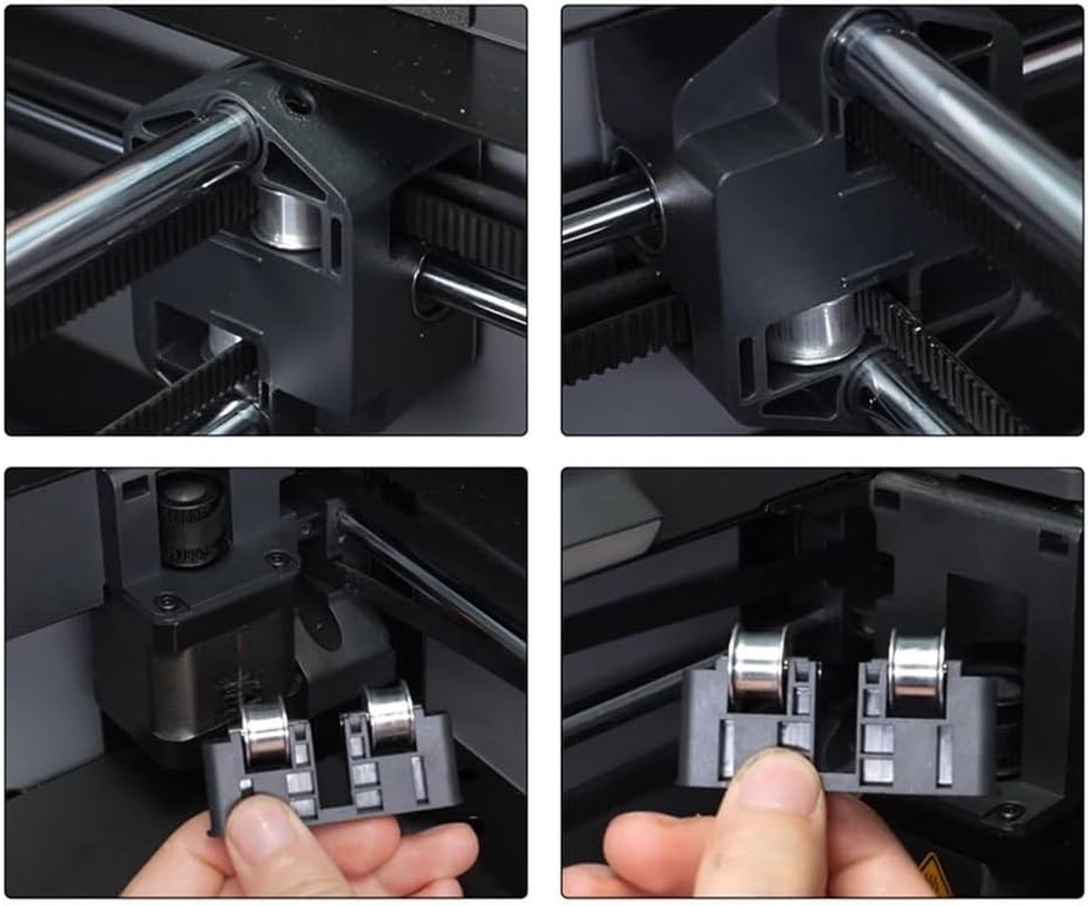 Idler Katrol - Loopwiel Spanner - 3D Printen Stabiliseren - Dubbele Lagers - 1 cm - Zilver