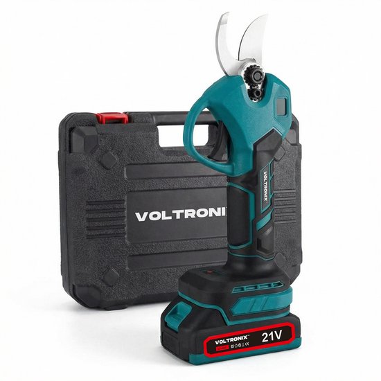 VOLTORNIX™ Elektrische Snoeischaar op Accu 35mm - Professionele Accu Takkenschaar met 2 Accu's, Draagkoffer, Reserve Messen & Slijpsteen - Draadloze Tuinschaar voor Takken, Heggen en Boomonderhoud — afbeelding 2