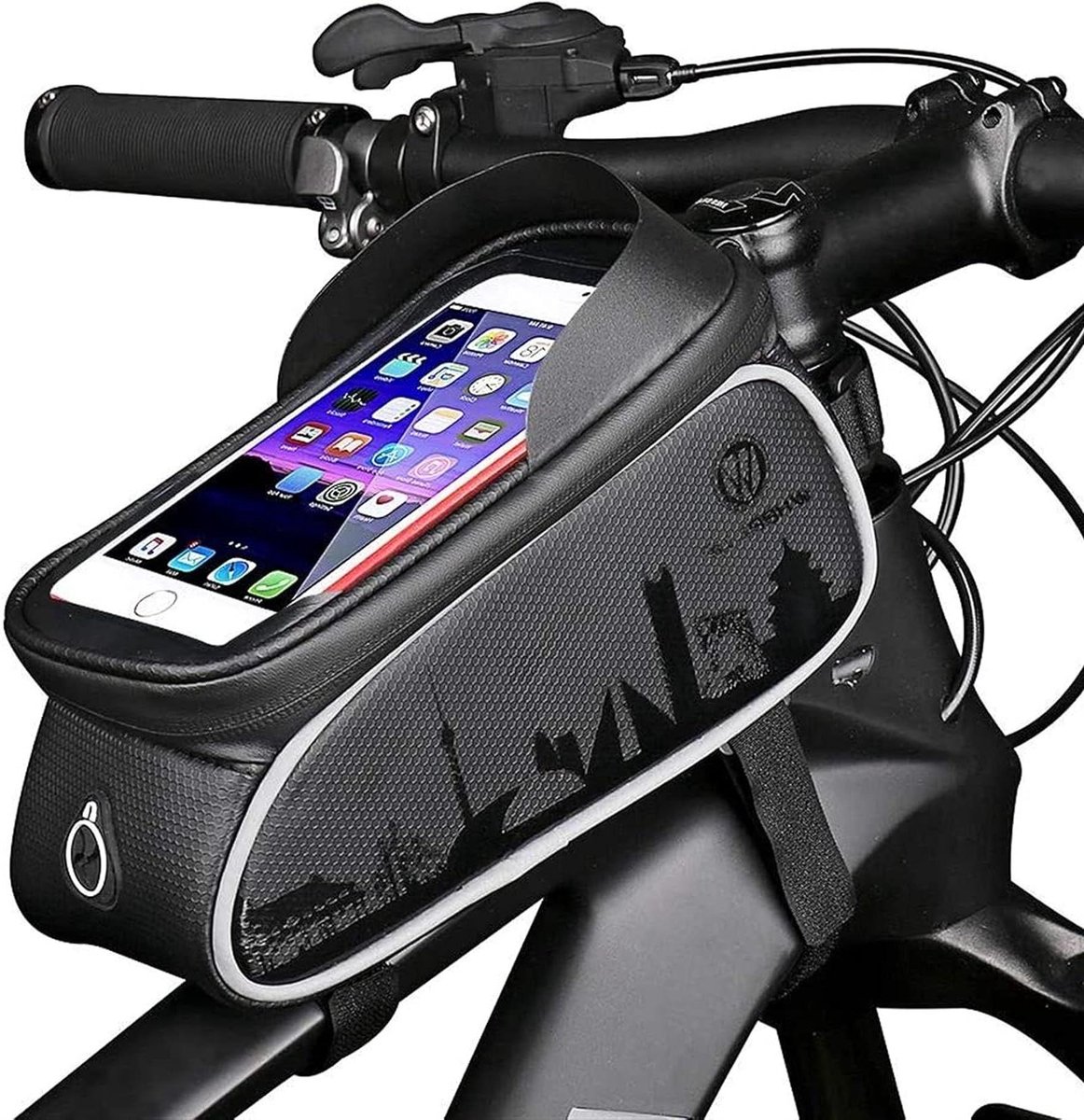 Fietsstuur tas - Telefoonhouder - Fietsen en outdoor - Waterdicht en gevoelig scherm - 20 x 9.8 x 9.5cm - Zwart