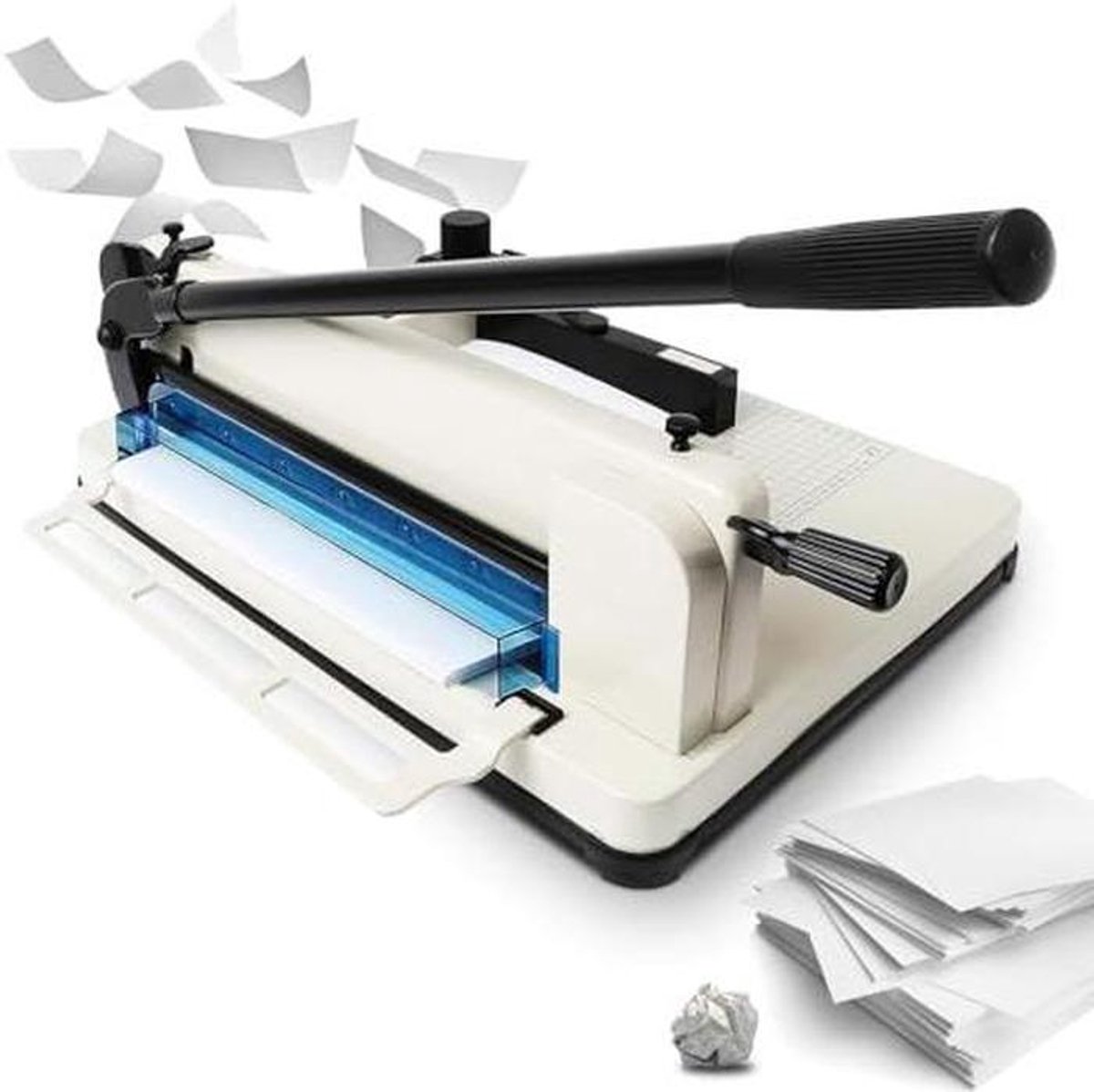 Papier Snijmachine - Papier Snijder - Grote Stapels Snijden - Stevige Stalen Basis - 400 Vel Capaciteit - Wit